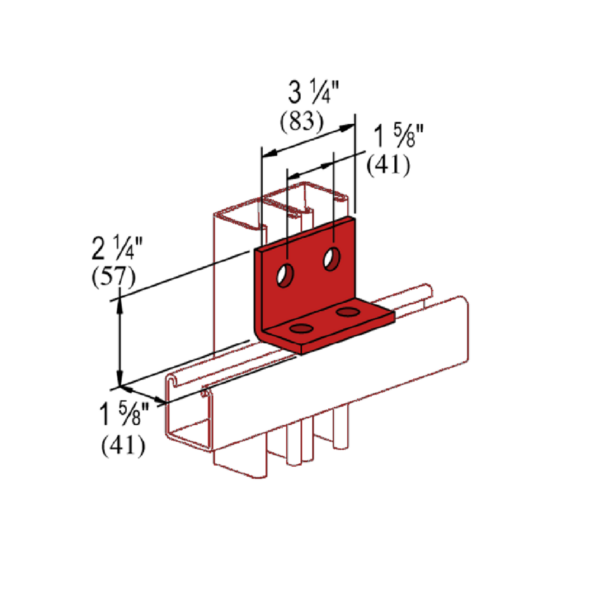 SSS 104/6Z - 4 HOLE 90 DEG GUSSET CORNER ANGLE  FITTING