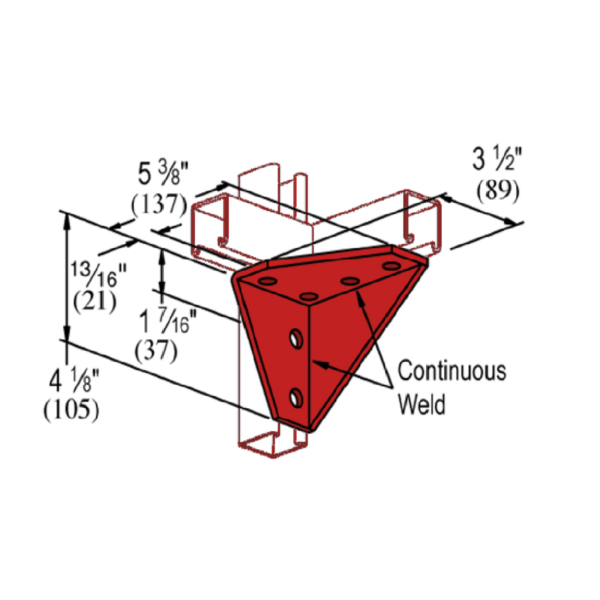 SSS 105L/6Z - SIX HOLE LEFT HAND GUSSETTED CORNER CONNECTION