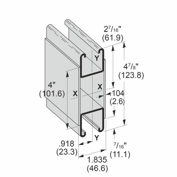 S1X Strut Channel Double Combination With Plate